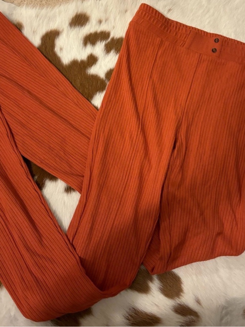 Urban Outfitters Ribbed Orange flare leggings